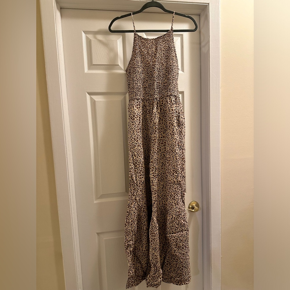 Cheetah Print Wide Leg Jumpsuit